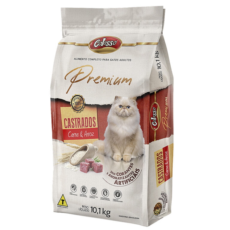 Ração Colosso Premium Gatos Castrados Sabor Carne e Arroz 10 1 kg